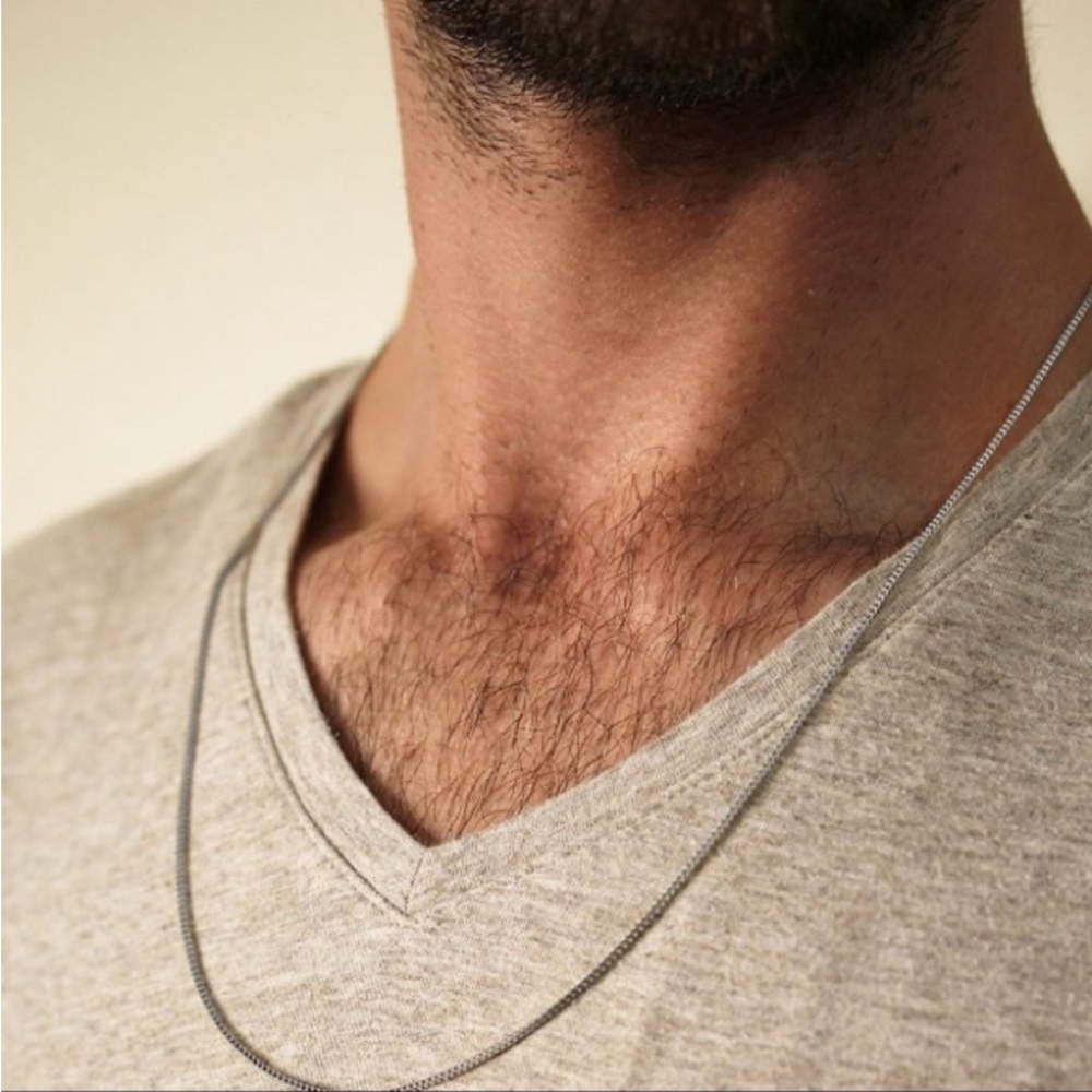 Unisex 925 Sterling Silver Square Foxtail Chain 24"